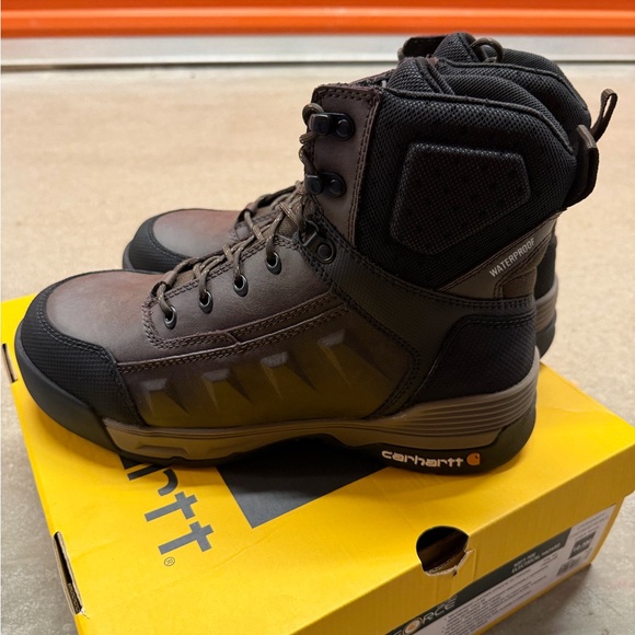 NWB Carhartt 6 Force Men\'s Waterproof Brown Work Boots Size 10.5 main image 8